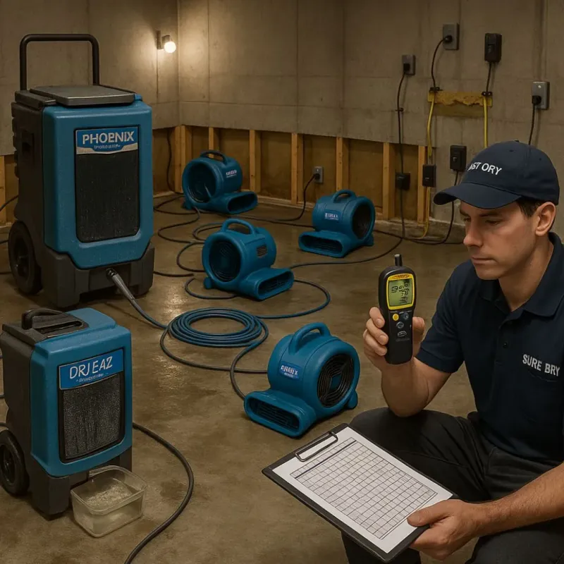Structural Drying and Dehumidification process in Sioux County, IA